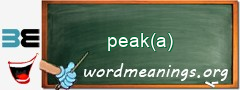 WordMeaning blackboard for peak(a)